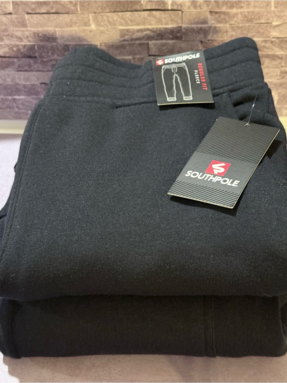 Southpole Black Regular Fit Fleece Joggers M (10-12)